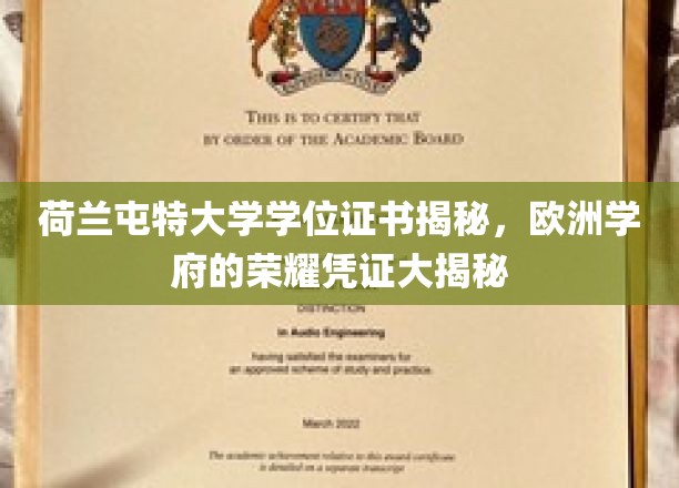 荷兰屯特大学学位证书，探寻欧洲学府的荣耀印记