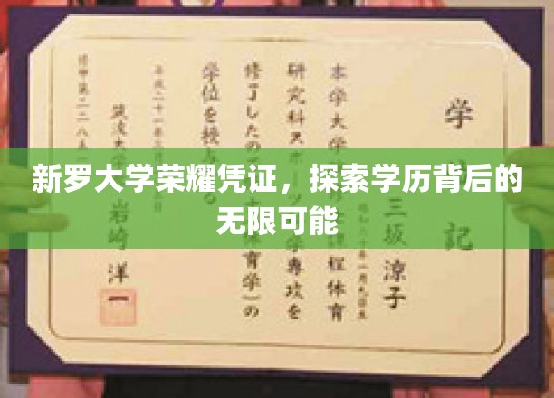 解锁学历之光，新罗大学荣耀凭证背后的无限前程