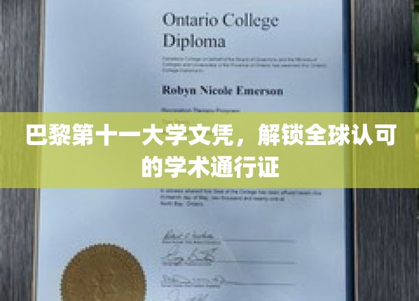 跨国学历通行证，巴黎第十一大学文凭，开启全球学术之旅