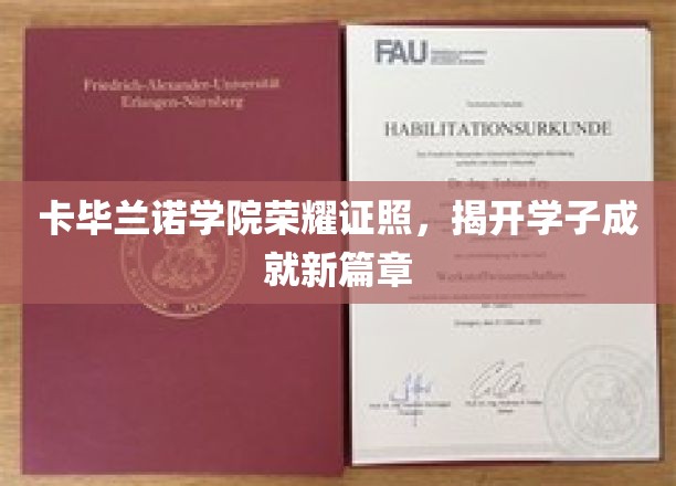 卡毕兰诺学子荣耀启航，新篇章成就闪耀证照