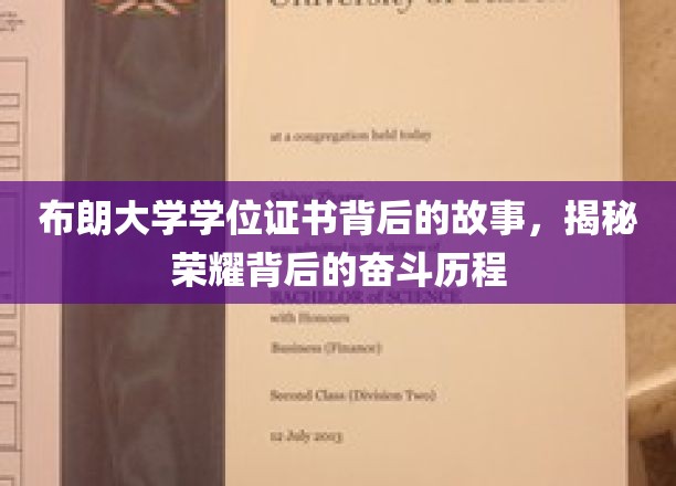 布朗荣耀证书背后的奋斗轨迹，一纸学位，千锤百炼的传奇