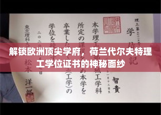 荷兰代尔夫特理工，揭秘全球精英梦寐以求的学位证书魅力