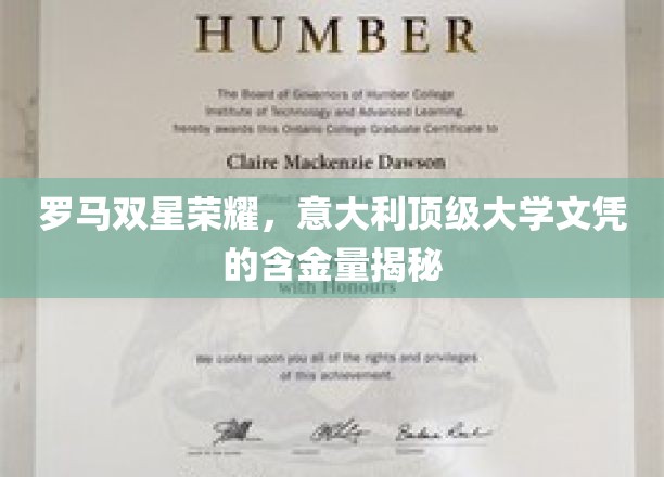 罗马双星荣耀，意大利顶级大学文凭的含金量揭秘