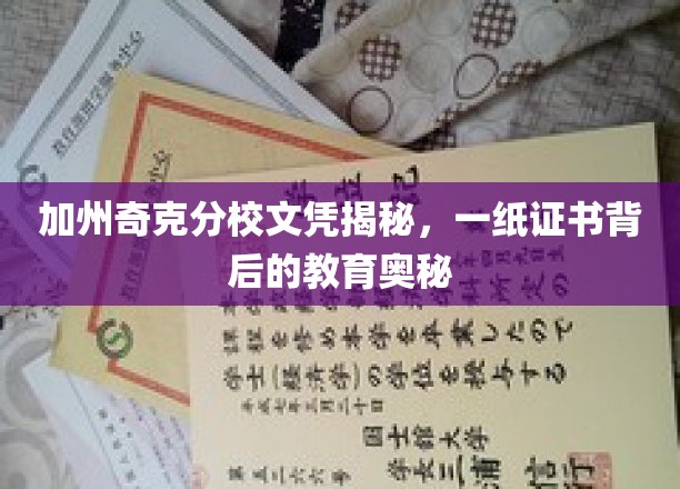 加州奇克分校文凭探秘，揭秘一纸证书背后的教育传奇